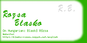 rozsa blasko business card